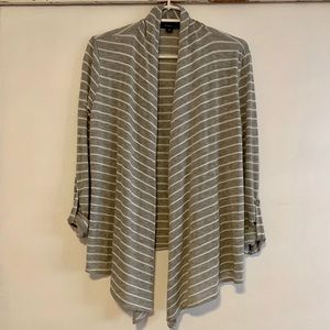 Grey and white striped cardigan